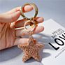 Handbag Bag Hanging Bling Bling Five-Pointed Star Key Chain Creative Blue Red Rhinestone Star Keychain