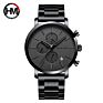 Hannah Martin 109 Luxury Men Stainless Steel Strap Black Color Quartz Analog Watches 3Atm Waterproof Chronograph Watches