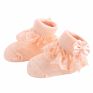 Hf Bow Lace Baby Socks Newborn Candy Color Cotton Baby Socks Cute Baby Socks Princess Style