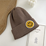 Hf Candy Color Smiley Face Label Warm Knitted Hat