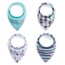 Ins 4 Pack Baberos Babadores Organic Cotton Toddler Girl Drool Babies Bib Set Waterproof Plain Apron Bandana Baby Bibs