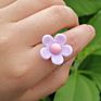 Ins Style Transparent Colorful Resin Flower Rings Statement Clear Candy Color Acrylic Daisy Flower Rings for Women Girls