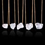 Irregular Nuggets Gold Color Natural Quartz Stone Necklace Amethysts Amazonite Lapis Quartz Pendant Necklaces