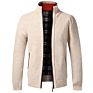 Jacketown 5 Colors Standing Collar Long Sleeves Fit Plain Blank Cardigan Knit Sweater Jacket with Zipper Stylish Bomber