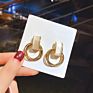 Jewelry 925 Silver Needle Korean East Gate Geometric round Earrings Temperament Cat's Eye Stone Earrings Ins Net Red Simple For