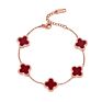 Jewelry Luxury Gift Stainless Steel 18K Gold Women Lucky Flower Bracelet