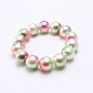 Kids Children 12Mm Cute Mermaid Beads Jewelry Fancy Tie Dye Acrylic Pearl Beaded Elastic Bracelets