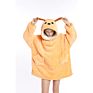 Kids Design Animal Rabbit Oversized Grey Sherpa Sweatshirt Wearable Hooded Blankets Hoodie Blanket