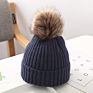 Kids Warm Embroidered Knitted Beanie Cap with Pom Pom