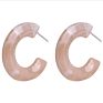 Korean Clear Minimalist Cute Tiny Resin Acrylic Earrings Hoop Earrings Cc S925 Earrings for Women