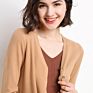 Korean Style Fall V Neck Long Sleeve Button down Plain Knitted Cardigan Sweater