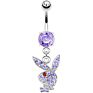 Ladies' Most Popular Styles Year Bunny Dangle Navel Ring Stainless Steel Rabbit Belly Piercing Jewelry