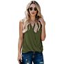 Ladies Ruffle Sleeveless Tops Women Candy Color Casual with Ruffles