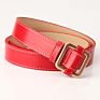 Lady Alloy Square Buckle No Hole Waist Belt Adjustable Jeans Pu Belt for Woman