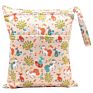Large Size Washable Cloth Wet Bags Waterproof Cloth Bag for Sanitary Pads Mini Reusable Diaper Bag with 2 Pockets