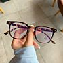 Lbashades Retro round Eyewear Girls Glasses Pc Black Optical Frames anti Blue Light Square Glasses Women