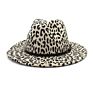 Leopard Jazz Wool Felt Fedora Hats Vintage Women Panama Hat