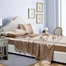 Luxury Satin Four-Piece Set Pure Cotton Simple Embroidery Bed Sheet Quilt Cover Bedding