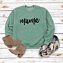 Mama Print Long Sleeve Hoodies Womens Sweatshirts and Hoodies Pullover Crop Top Hoodies