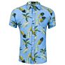 Men Casual Printed Button down Short Sleeve Shirt Hawaiian Shirt