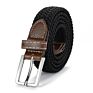 Men Women Casual Knitted Pin Buckle Belt Woven Canvas Elastic Expandable Braided Stretch Belts Plain Strap