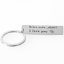 Metal Soft Enamel Drive Safe L Love You Dad Mom Sister Brother Keychain