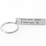 Metal Soft Enamel Drive Safe L Love You Dad Mom Sister Brother Keychain