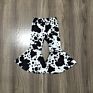 Milk Silk Cow Leopard Print Bell Bottom Baby Girls Flare Pants Kids Clothing