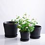 Modern 3 Set Planter Stand Plant Pots round Flower Plant Ceramic Tray for Indoor Outdoor Potted Home Decor Flower Stand