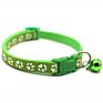 Multi Colors Paw Print Adjustable Nylon Pet Cat Dog Collar with Bell