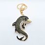 Muyang Style Multiple Diamond Dolphin Shape Keychain Colorful Alloy Kids Keychain Rose Gold Keyring for Gift