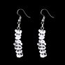 Natural Crystal Stone Beaded Earrings Multicolor Stones Tassel Hook Earrings