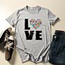 Newest Design Casual Love Letter Printing 4Xl plus Size T-Shirt Short Sleeve O-Neck Loose Women's T-Shirt