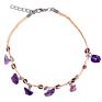 Newest Design Colorful Purple Natural Stone Beads Anklets Ankelets Ancle Ankle Small Bell Bracelets