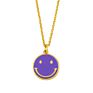 Gold Neon Smile Smiley Pendant Necklace