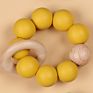 Custom Non-Toxic Wooden Teething Toy Silicone Beads Baby Teether