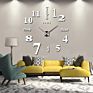 Novelty Modern Design Luxury Large Decorative Golden Wall Clock Diy 3D Mirror Home Decor