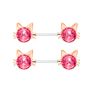 Nuoro Crystal Cz Barbell Bar Shield Body Breast Jewelry Adult Game for Women Girls Stainless Steel Cat Nipple Ring Piercing
