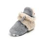 Old Fashioned Snap Drawstring Infant Bedroom Shoes Baby Booties with Wool