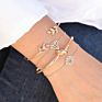 Open Watch Bracelet Set 5Pcs/Set Gold Chain Moon Leaf Crystal Geometry Women Charm Cuff Beach Jewelry Drop Shipping P