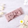 Organic Cotton Bow Knot Knitted Ribbed Baby Headband for Babies
