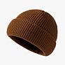 Outdoor Slouchy Running Knitted Ribbed Beanie Hat Acrylic Cuffed Knit Fisherman Beanie Hat