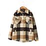 Oversized Design Plaid Color Shirt Coat Casual Women's Jackets with Pocket