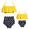 Parent-Child Print High Waist Bikini Mother and Daughter Swimwear