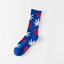 Professional Colorful Tube Sports Socks Bamboo Maple Leaf Socks Design Hemp Weed Leaf Socks
