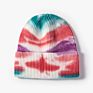 Rainbow Color Hip Pop Cuffed Skull Hats for Men Women Stylish Warm Tie Dye Knitted Beanie Hat