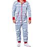 Ready to Ship Home Wear in Stocks Men Pajamas Deer Snowman Stripe Christmas Print Adult One-Piece Pajamas