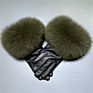 Real Fox Fur Gloves Women / Genuine Sheepskin Motorcycle Women Leather Gloves /Warm Leather Real Fur Gloves