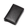 Rfid Blocking Aluminum Credit Cards Holder Pouch Box with Black Carbon Fiber Pu Leather Wallet for Christmas Business Gifts