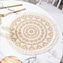 Round Placemats Boho Tassels Table Mats 13 Inch Black and Cream Cotton Woven Heat Proof Washable Circle Kitchen Placemats for T